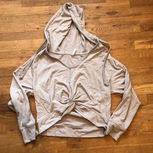 Light gray Fabletics cropped hoodie